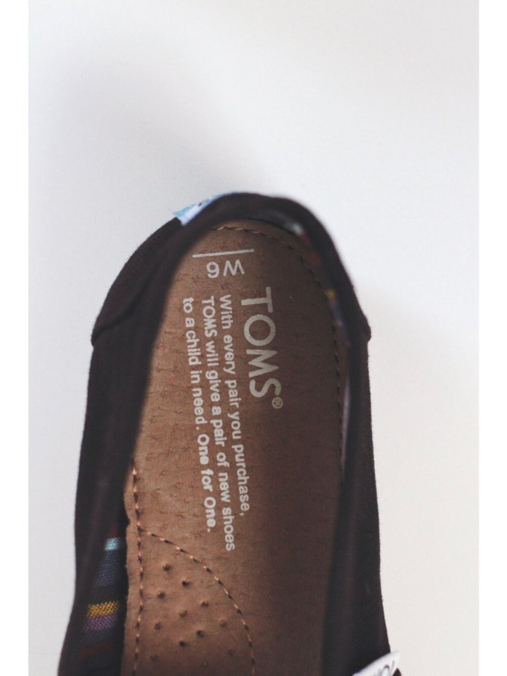 Toms Black Canvas Slip-On Shoes With Striped Inner Lining Casual Flats For Every - Picture 7 of 7